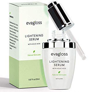 Skin Lightening Serum Dark Spot Corrector with Kojic Acid -Natural Skin Lightener Whitening Serum For Body, Face, Neck, Bikini, Sensitive Areas & All Skin Types - 20ml by Evagloss