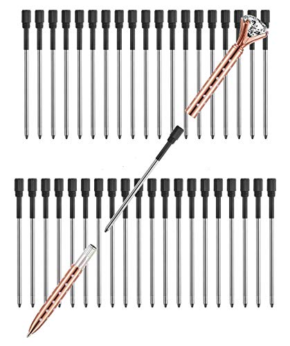 2.75'' Ballpoint Pen Refills for Diamond Crystal Stylus Pens and Ballpoint Pens,Metal Refill,Black Ink,(Pack of 40)