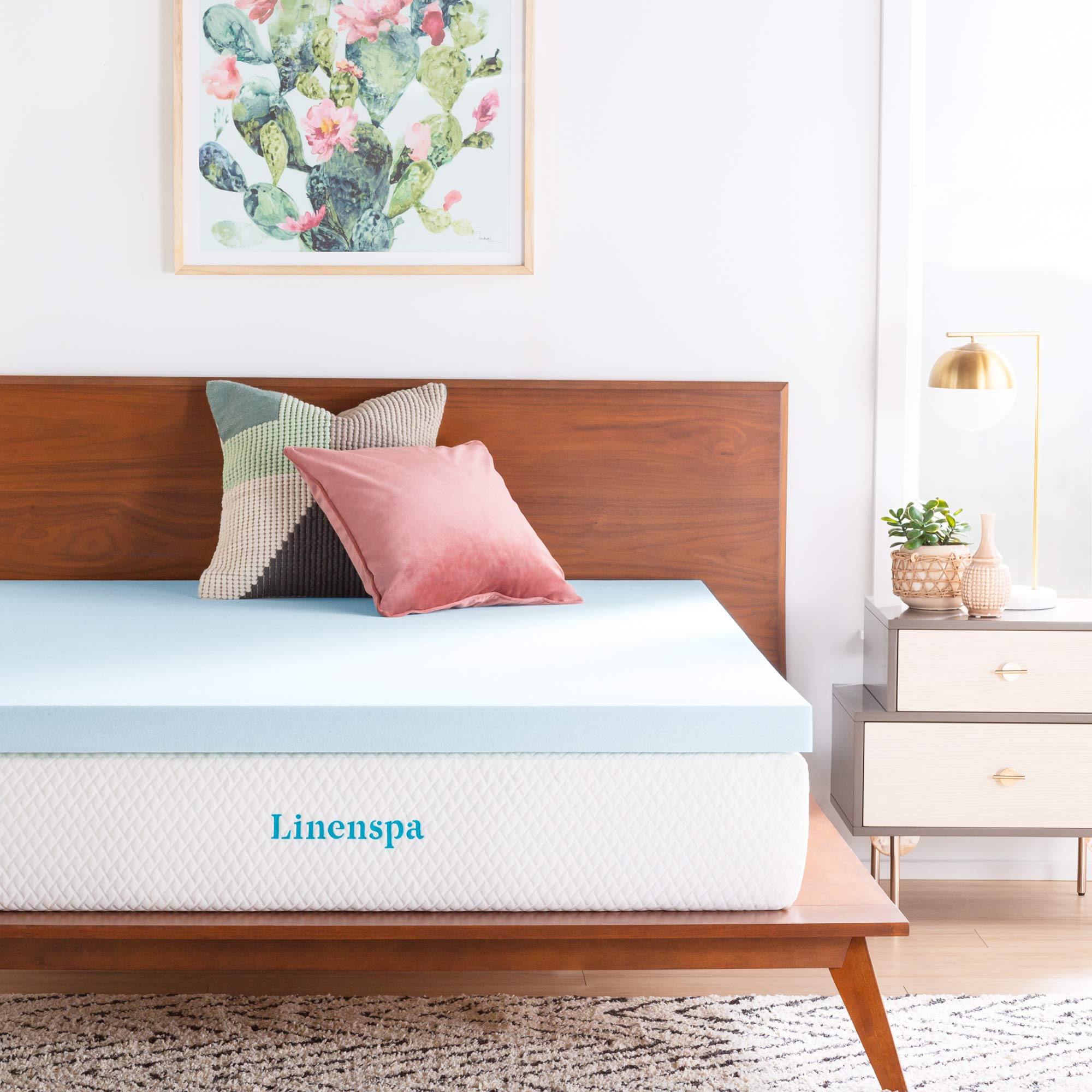 Linenspa 3 Inch Memory Foam Mattress Topper, Gel Infused Twin XL Mattress Topper, CertiPUR-US Certified, Topper Only Twin XL 3 Inch Topper Only