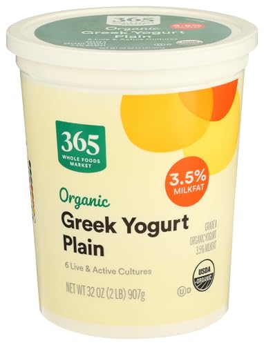 365 by Whole Foods Market, Yogurt Greek Plain Whole Milk Organic, 32 Ounce