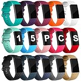 Velavior 15 Colors Bands for Fitbit Charge 3/ Fitbit Charge 4/ Charge3 SE, Waterproof Replacement Wristbands for Women Men Small Large (Small)