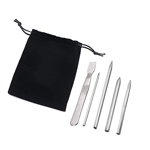 4 Pcs/4 Sizes Paracord FID Lacing Needles for Laces and Strings, Stainless Steel, with Smoothing Tool, TuNan Stitching Leather Weaving & Bracelet Needle - Silver