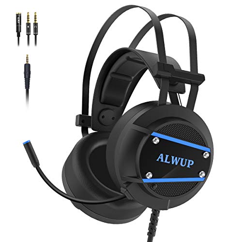 ALWUP A9 Xbox One Headset, PS4 Gaming Headset with Mic, PC Game Headphones with Microphone for Gamer Playstation 4 PS5 Xbox 1 Nintendo Switch Computer Laptop of Stereo Surround Sound, Deep Ear Pads