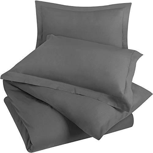 Book Cover Utopia Bedding 3-Piece Cotton Duvet Cover Set â€“ 1 Duvet Cover and 2 Pillow Shams (Queen, Grey)
