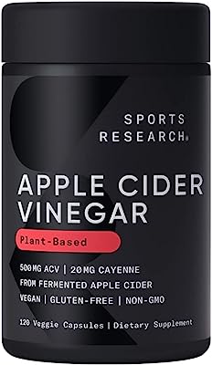 Book Cover Organic Apple Cider Vinegar with Cayenne Pepper | Non-GMO Project Verified & Vegan Certified (120 Veggie Capsules)