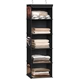 Simple Houseware 5 Shelf Hanging Closet Organizer, Black