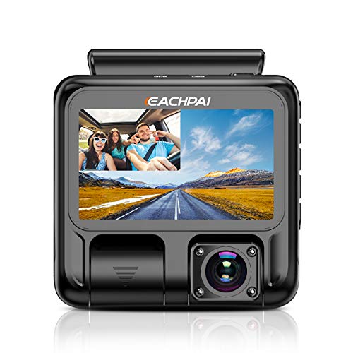 Dual Dash Cam Full HD 1920x1080P Inside and Outside Car Camera Dash Cams 3" LCD with Super Capacitor, Sony Sensor, WDR, Super Night Vision, G-Sensor, Loop Recording, Motion Detection for Uber Lyft