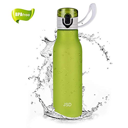 Book Cover JSD Sports Water Bottle, Simple Best Water Bottle, One Click Open, Flip Top Leak Proof Lid, Travel Portable Bottle Perfect for Outdoor Hiking Camping Travel (20 oz)