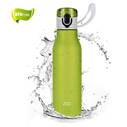 JSD Sports Water Bottle, Simple Best Water Bottle, One Click Open, Flip Top Leak Proof Lid, Travel Portable Bottle Perfect for Outdoor Hiking Camping Travel (20 oz)