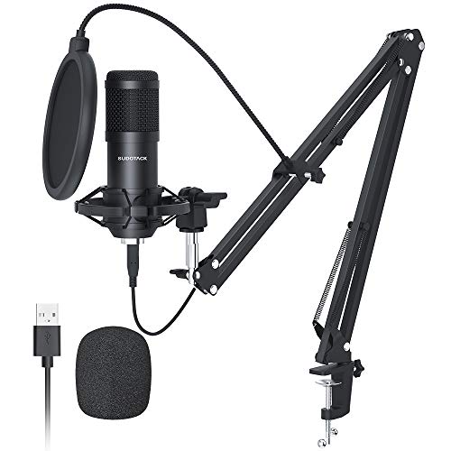 SUDOTACK USB Condenser Podcast Microphone for PC: Studio Microphone Kit with 192KHz/24bit Professional Sound Chipset Cardioid for Recording, Streaming, Gaming, Voice-Over, YouTube, Twitch (ST-800)