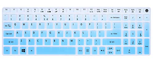 Book Cover Keyboard Cover Skin for Acer Aspire E15 E5-573G E5-575 E5-576 ES15 ES1-572|Aspire E17 E5-772G|Aspire V15 VN7-592G/V17 VN7-792G/F15 F5-571 F5-573G|Aspire A315 A515 A715 Keyboard Protector, Gradual Blue