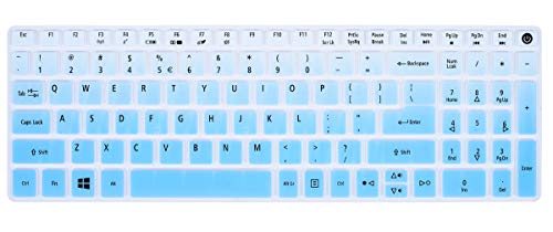Keyboard Cover Skin for Acer Aspire E15 E5-573G E5-575 E5-576 ES15 ES1-572|Aspire E17 E5-772G|Aspire V15 VN7-592G/V17 VN7-792G/F15 F5-571 F5-573G|Aspire A315 A515 A715 Keyboard Protector, Gradual Blue