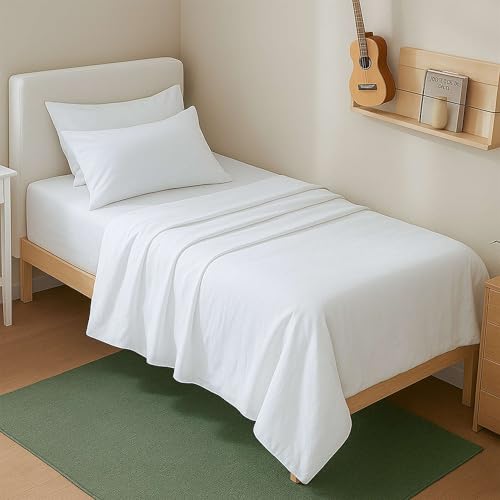 Way Fair Sheet Set Twin Extra Long Size White Solid 100% Cotton 600 Thread-Count (15" Deep Pocket Drop) by