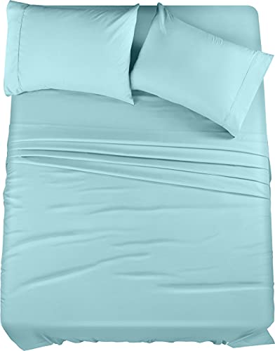 Book Cover Utopia Bedding Bed Sheet Set - Soft Brushed Microfiber Fabric - Shrinkage & Fade Resistant - Easy Care (Queen, Spa Blue)