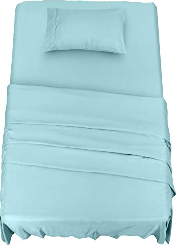 Book Cover Utopia Bedding Bed Sheet Set - Brushed Microfiber 3 Piece Twin Bedding - Shrinkage & Fade Resistant - Soft Sheets - Easy Care (Twin, Spa Blue)
