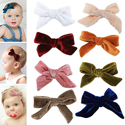 Velvet bows hair clips for girls - toddler girl hair accessories barrettes - bow alligator clip for Teens Kids Toddlers