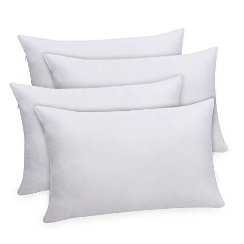 Book Cover Queen Size 4 Pack Pillow Inserts, Pillows for Sleeping 4 Pack, Hotel Pillows for Side Back & Stomach Sleepers, Down Alternative Microfiber Soft Plush Washable Pillows Set of 4