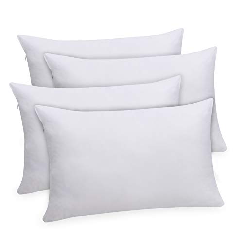 Queen Size 4 Pack Pillow Inserts, Pillows for Sleeping 4 Pack, Hotel Pillows for Side Back & Stomach Sleepers, Down Alternative Microfiber Soft Plush Washable Pillows Set of 4