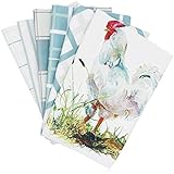 HappyBear Kitchen Towels and Dishcloths Set of 6, Decorative Rooster Dish Towels and Tea Towels, Soft and High Absorbent,15 x 25-inch