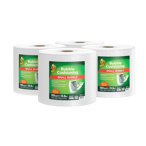 Duck Brand Bubble Wrap Roll, Original Bubble Cushioning, 12-Inch x 600 Feet, Perforated Every 12"
