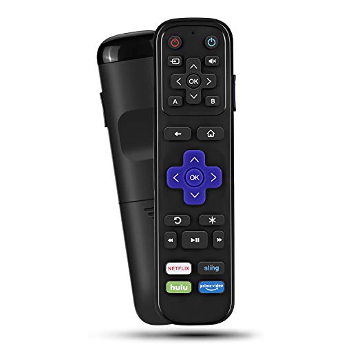 Universal IR Remote Replacement for Roku Streaming Player with 13 Extra Learning Buttons to Control TV Soundbar Receiver All in One (for Roku 1 2 3 4 Premier+ Express+ Ultra,NOT for Roku Stick)