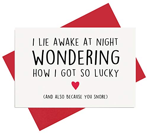Funny Anniversary Card, Birthday Card, Snore Card for Husband, Wife, Boyfriend, Girlfriend