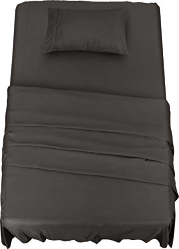 Utopia Bedding Bed Sheet Set - 3 Piece Twin XL Bedding - Soft Brushed Microfiber Fabric - Shrinkage & Fade Resistant - Easy Care (Twin XL, Dark Grey)