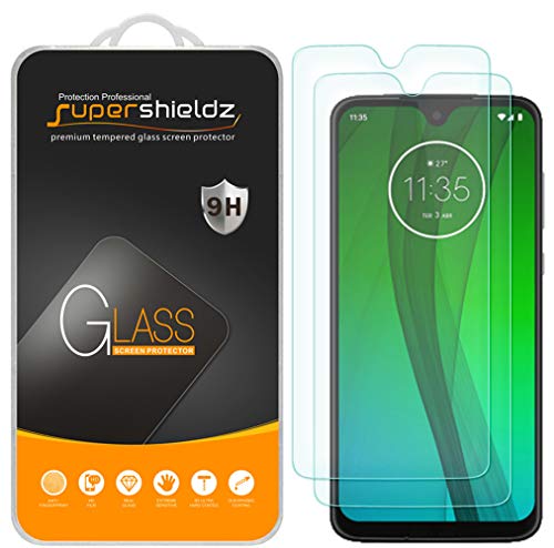 (2 Pack) Supershieldz Designed for Motorola Moto G7 Tempered Glass Screen Protector, Anti Scratch, Bubble Free