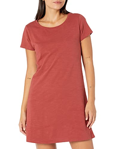 Amazon Essentials Women's Standard Lived-in Cotton Crewneck T-Shirt Dress (Previously Daily Ritual)