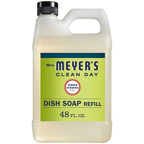 Book Cover Mrs. Meyer's Clean Day Liquid Dish Soap Refill, Cruelty Free Formula, Lemon Verbena Scent, 48 oz