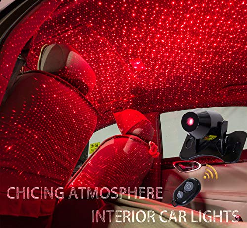 CHICING USB 100mw Laser Atmosphere Ambient Star led Glow The interiors Multiple Modes Lights for car/Home/Party (Red-Light)