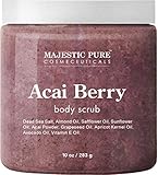 Majestic Pure Acai Berry Body Scrub - All Natural, Exfoliates, Moisturizes, and Nourishes Skin - Reduces the Appearance of Cellulite - 10 oz