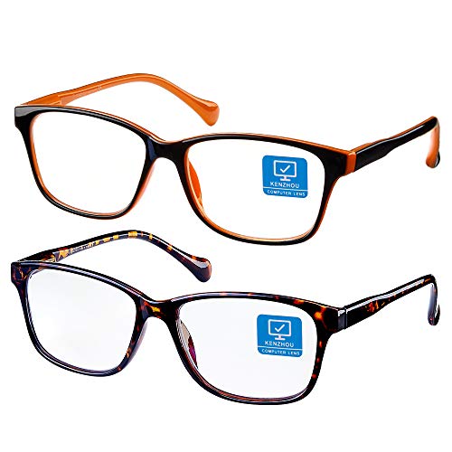 K KENZHOU Blue Light Blocking Computer Glasses Anti Eyestrain Unisex for Women/Men(C2,C5a)