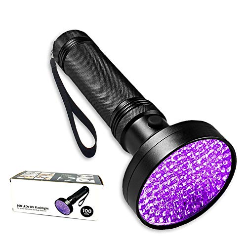 Bonim UV Flashlight, Handheld 100 LEDs Blacklight Flashlight Mini, Portable Powerful Black light Pet Urine Detector