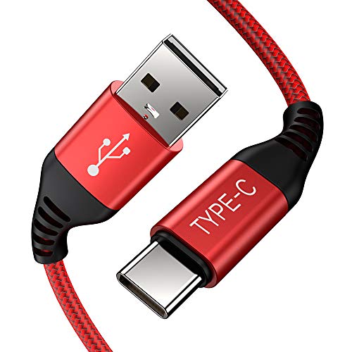 USB Type C Cable 3.3FT 2PACK,USB-C Charging Cord Fast Charger Compatible with Samsung Galaxy Note 9 8 S10 S9 S8 Plus,LG G7 V35 ThinQ,V30,Moto Z3 G6 X4,Google Pixel 2 XL,OnePlus 6 5T (Red)