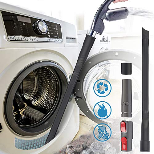 4 Pack Dryer Cleaning Kit General Vacuum Hose Attachment 24 inch Flexible Dryer Vent Cleaner Kit and 3 Adapters