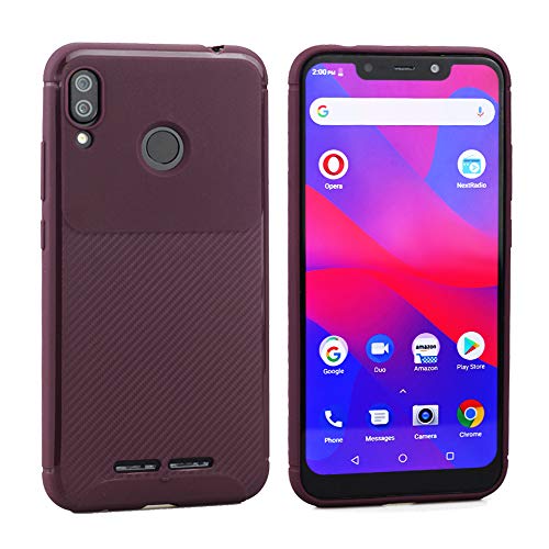 Acvensity Compatible with Carbon Fiber TPU Case BLU VIVO XL4 Case,((Red Wine)