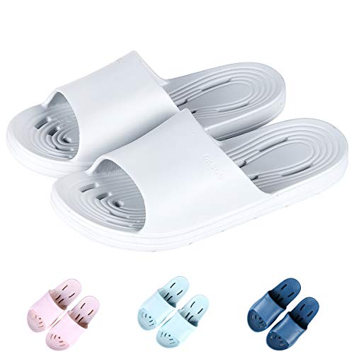 Book Cover Giway Grey Bathroom Shower Sandal Quick Dry EVA Bath Slippers House Shoes 44-45
