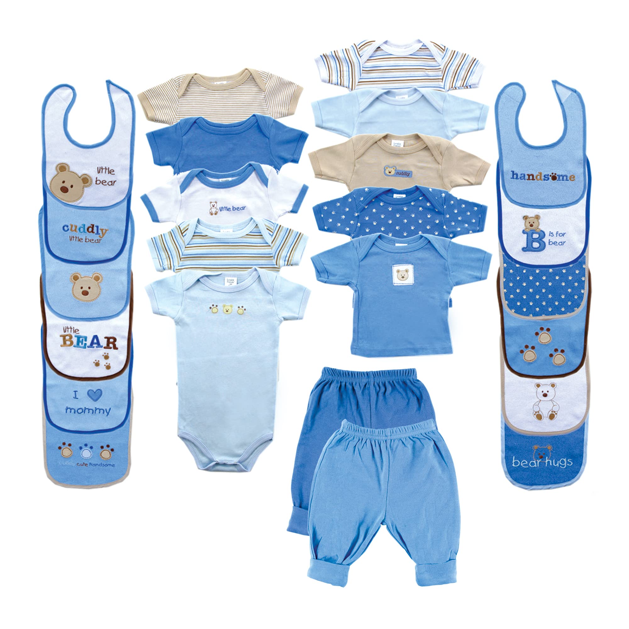 Book Cover Luvable Friends Unisex Baby Layette Gift Cube 0-3 Months Blue Bear