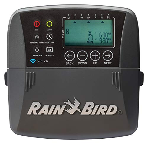 Rain Bird ST8I-2.0 Smart Indoor WiFi Sprinkler/Irrigation System Timer/Controller, WaterSense Certified, 8-Zone/Station, Compatible with Amazon Alexa (new model replaces Obsolete ST8I-WIFI)