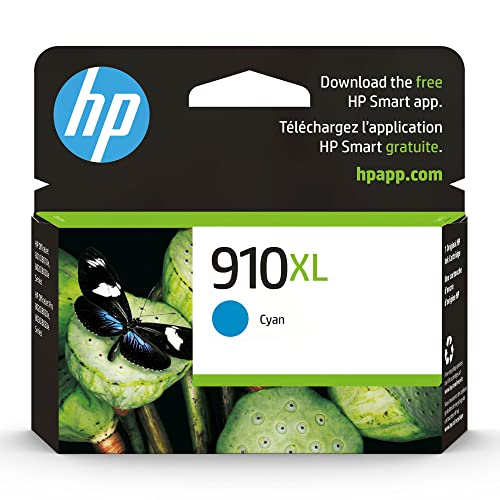 HP 910XL Cyan High-Yield Ink Cartridge | Works with OfficeJet 8010, 8020, Pro 8020, 8030 | Eligible for Instant Ink | 3YL62AN