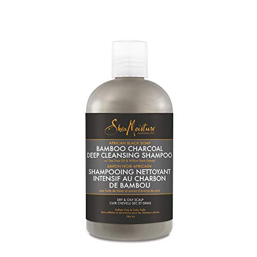 Shea Moisture African Black Soap Bamboo Charcoal Deep Cleansing Shampoo 13 OZ./384 mL