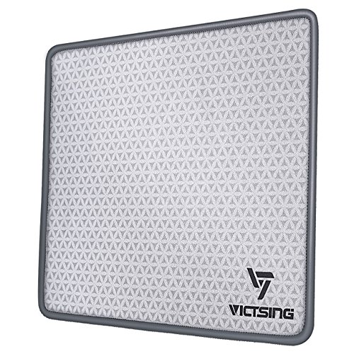 Book Cover VicTsing Mouse Pad with Stitched Edges, Premium-Textured Mouse Mat Pad, Non-Slip Rubber Base Mousepad for Laptop, Computer & PC, 10.2×8.3×0.08 inches, Grey
