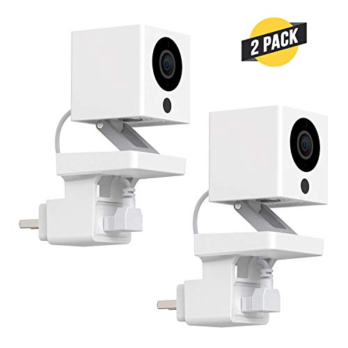 Book Cover Wyze Cam Mount, Outlet Wall Mount Bracket for Wyze Cam 1080p HD Camera with Power Cable, White, 2 Pack