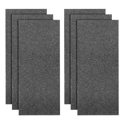 JUNHUI Full Size Premium Activated Carbon Pre Filter 6 Pack Compatible with HB Air Purifier 04383, 04384 and 04386 for Pet, Smoke and Odor Eliminator, 100% Safe and Zeolite Free