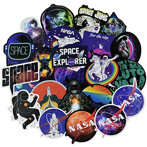 NASA Stickers for Water Bottle[100pcs] Space Explorer Galaxy Vinyl Decals for Laptop Phone Hydro Flask Car Computer Guitar Ceiling Wall Helmet Skateboard Luggage PC Journal Bike Bumper Waterproof