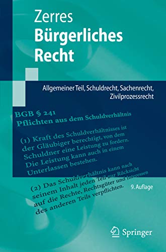 Bürgerliches Recht: Allgemeiner Teil, Schuldrecht, Sachenrecht, Zivilprozessrecht (Springer-Lehrbuch) (German Edition)