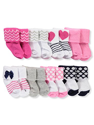 Book Cover Luvable Friends Baby Boys' 8 Pack Newborn Socks
