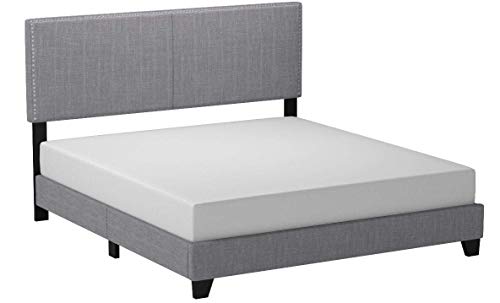 Book Cover Crown Mark Erin Upholstered Panel Bed in Gray, California King