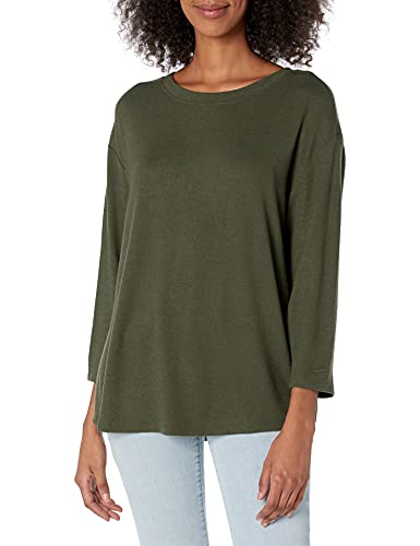 Amazon Brand - Daily Ritual Women's Cozy Knit Bateau-Neck 3/4-sleeve Tunic